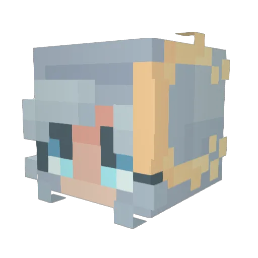 Lussija Minecraft avatar head, 3D render