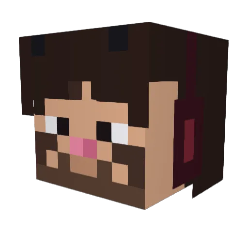 LussoOff Minecraft avatar head, 3D render