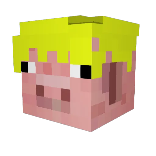 Lusthus Minecraft avatar head, 3D render