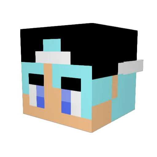 Lustt Minecraft avatar head, 3D render