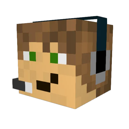 Lut3tium Minecraft avatar head, 3D render
