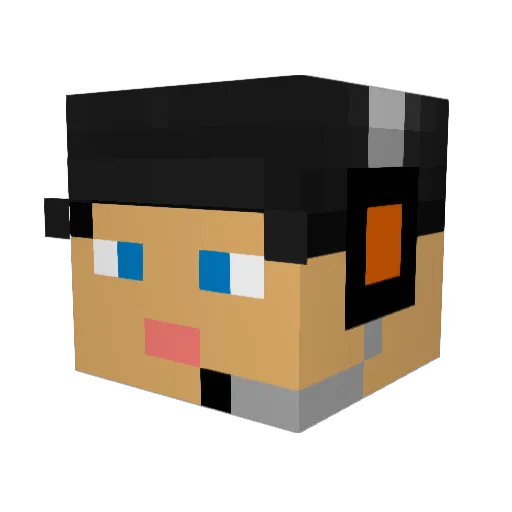 Lutat Minecraft avatar head, 3D render