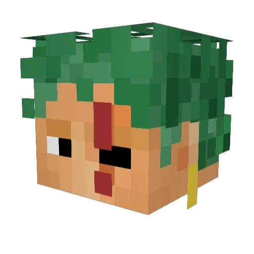 LuteCG Minecraft avatar head, 3D render