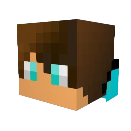 Lutech Minecraft avatar head, 3D render