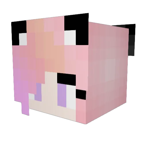 Lutemis Minecraft avatar head, 3D render