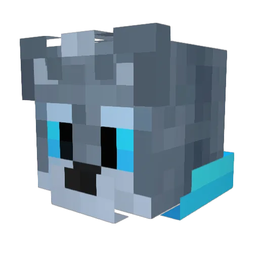 Lutey_Woofs Minecraft avatar head, 3D render