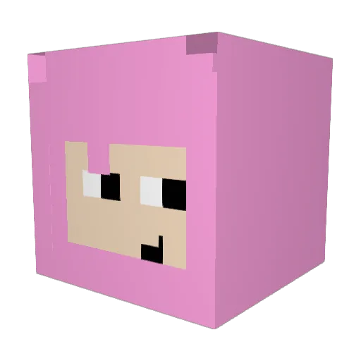 Luthens Minecraft avatar head, 3D render