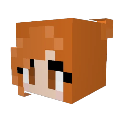 Luthienm Minecraft avatar head, 3D render