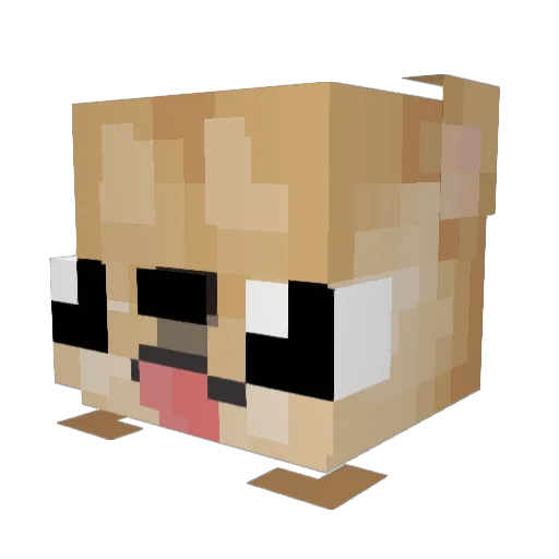 Luthium Minecraft avatar head, 3D render