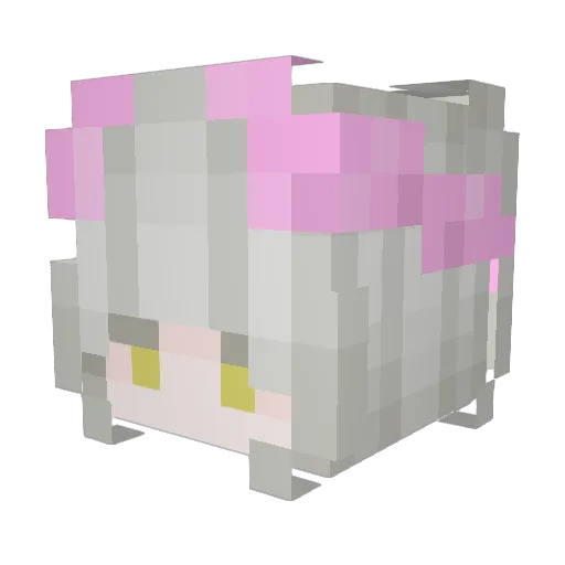 Lutiksy Minecraft avatar head, 3D render