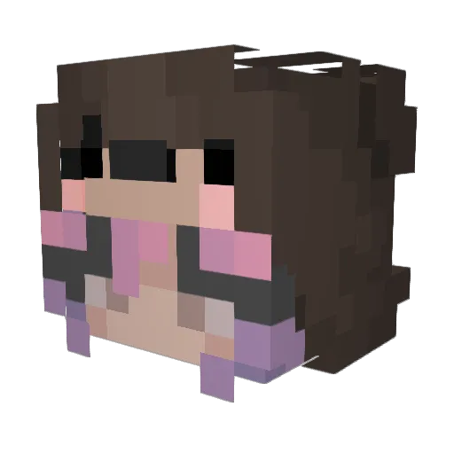 Lutraa Minecraft avatar head, 3D render