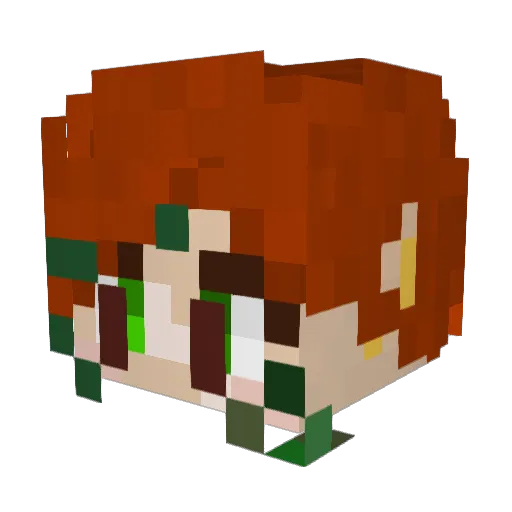 Lutufderzweite Minecraft avatar head, 3D render