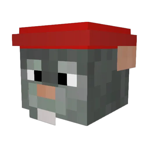 Lutumton Minecraft avatar head, 3D render