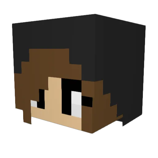 LutzeXD Minecraft avatar head, 3D render
