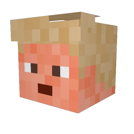 Lutzifutzi Minecraft avatar head, 3D render