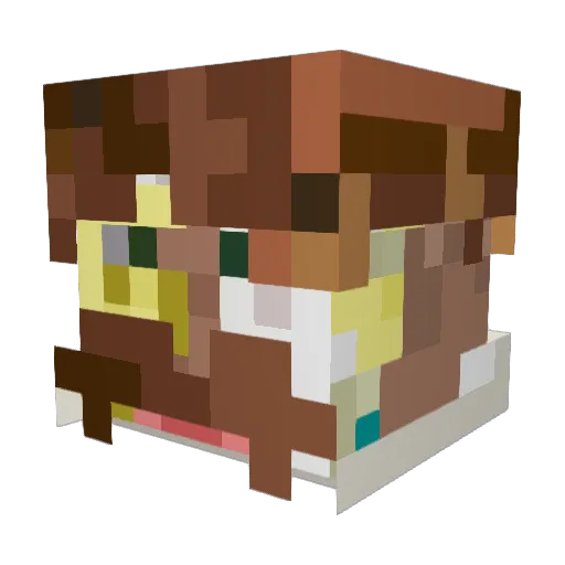 LuuPinky Minecraft avatar head, 3D render