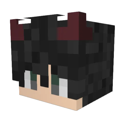 Luu_Box Minecraft avatar head, 3D render