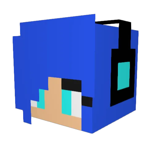 Luu_chan Minecraft avatar head, 3D render