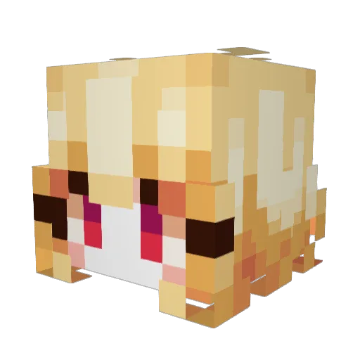 Luu_xxx Minecraft avatar head, 3D render