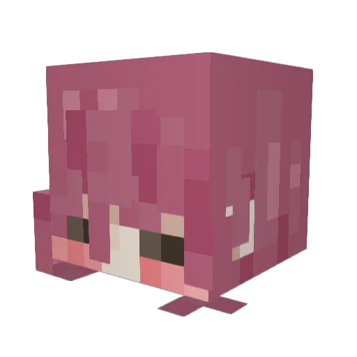 Luuie Minecraft avatar head, 3D render