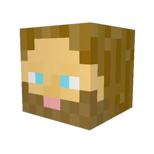 Luuper Minecraft avatar head, 3D render