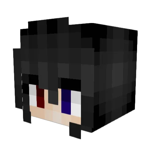 Luuune Minecraft avatar head, 3D render