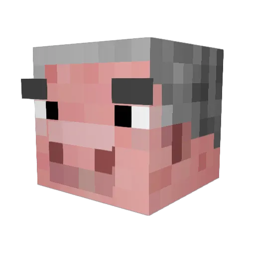 Luuuuuschen Minecraft avatar head, 3D render