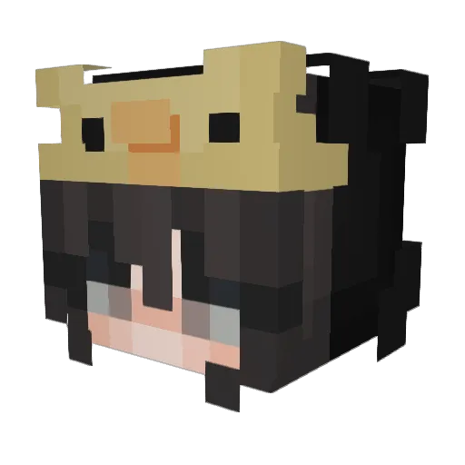 Luuynix Minecraft avatar head, 3D render