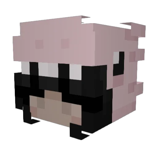 LuvKaradie Minecraft avatar head, 3D render