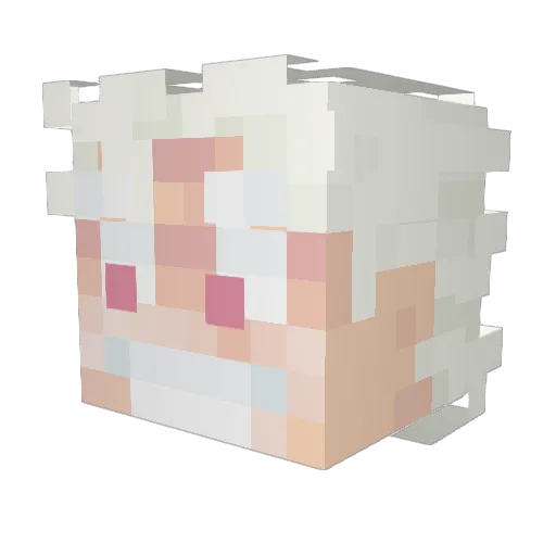 LuvMir Minecraft avatar head, 3D render