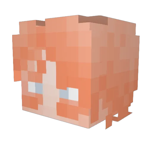 Luvalith Minecraft avatar head, 3D render