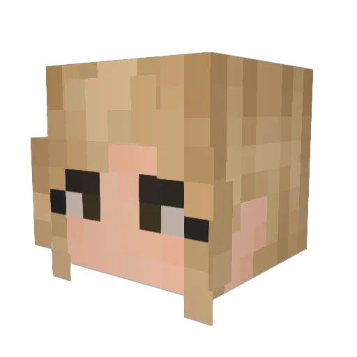 Luvaria Minecraft avatar head, 3D render