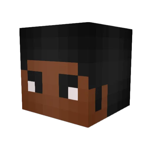LuvazAng Minecraft avatar head, 3D render