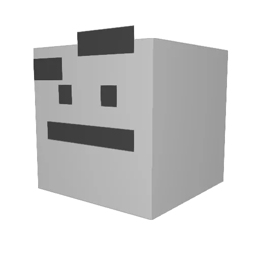 Luve Minecraft avatar head, 3D render