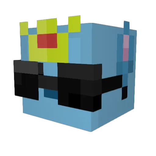 Luvey_ Minecraft avatar head, 3D render