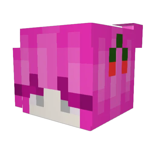 Luvhss Minecraft avatar head, 3D render