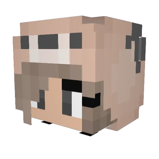 Luvi132 Minecraft avatar head, 3D render