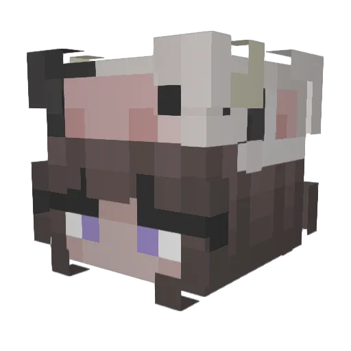 LuvlyMaria Minecraft avatar head, 3D render