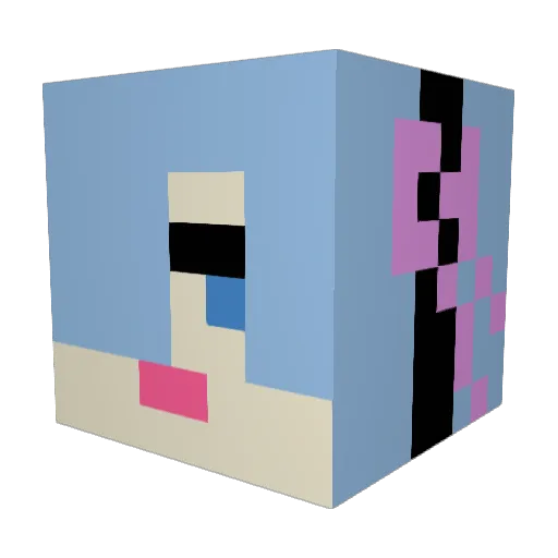 Luvouy Minecraft avatar head, 3D render