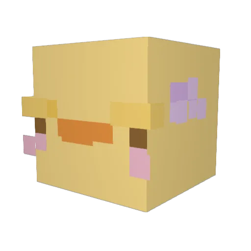 Luvrey Minecraft avatar head, 3D render