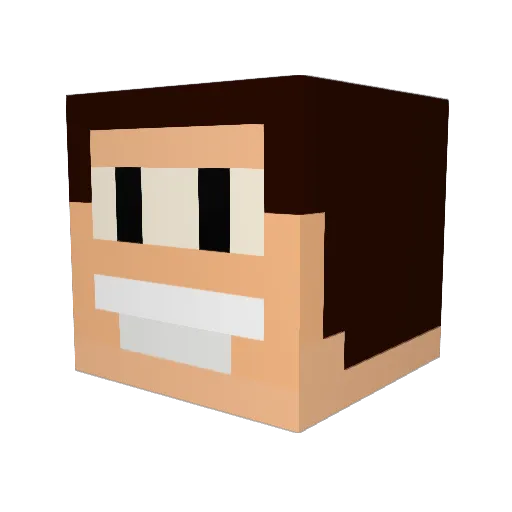 LuvsSpooging Minecraft avatar head, 3D render