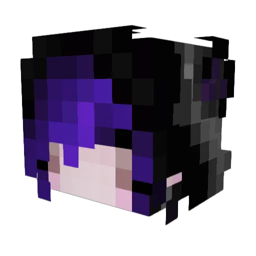 Luvstar Minecraft avatar head, 3D render