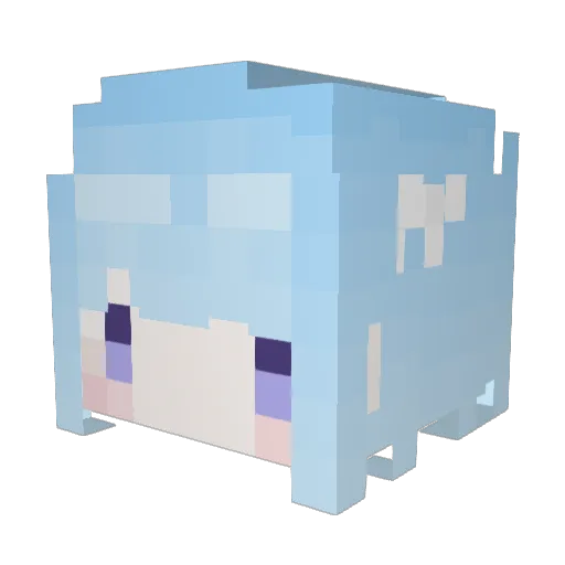 Luvtx Minecraft avatar head, 3D render