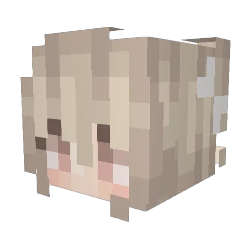 Luvvmae Minecraft avatar head, 3D render