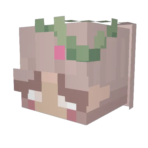 Luvyna_ Minecraft avatar head, 3D render