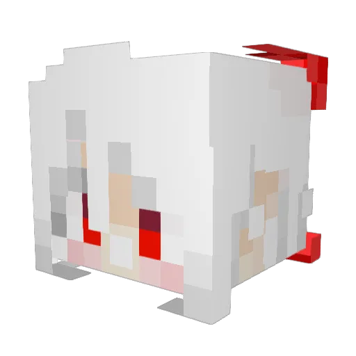 Luwani Minecraft avatar head, 3D render