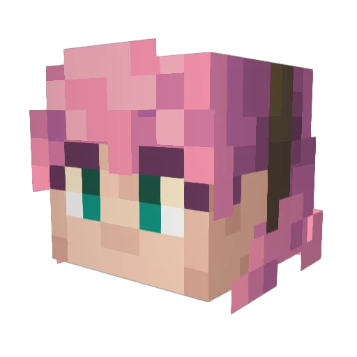 Luwunah Minecraft avatar head, 3D render