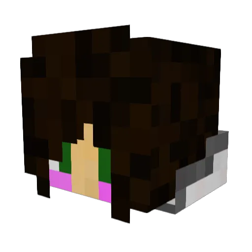 LuxAxoTent Minecraft avatar head, 3D render