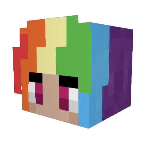 LuxGaming Minecraft avatar head, 3D render