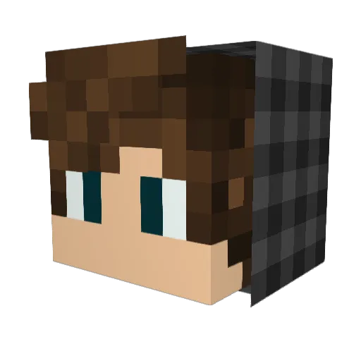 LuxLetsPlays Minecraft avatar head, 3D render